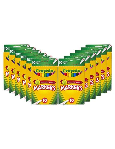 Marcadores Crayola Línea Fina 12pk Multicolor para Niños Marcadores Crayola Línea Fina 12pk Multicolor para Niños