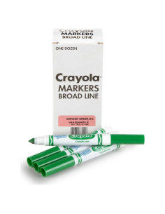 Marcadores Lavables Crayola 12 Verde Ancho para Niños
