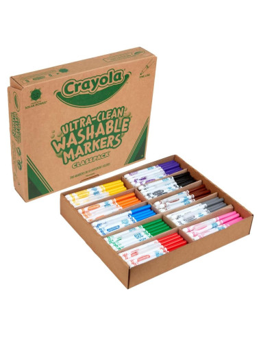 Marcadores Lavables Crayola Classpack 200 Piezas 10 Colores