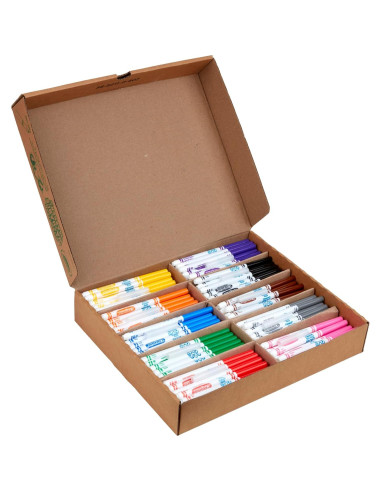 Marcadores Lavables Crayola Classpack 200 Piezas 10 Colores