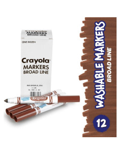 Marcadores Lavables Crayola Marrón 12 Piezas Línea Ancha 2