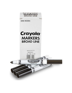 Marcadores Crayola Línea Ancha Negros 12 Piezas No Tóxicos