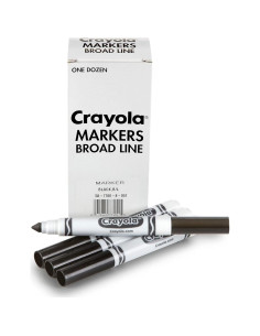 Marcadores Crayola Línea Ancha Negros 12 Piezas No Tóxicos 2