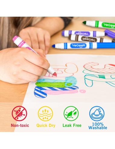Paquete de 480 Marcadores Lavables YEGEER 12 Colores