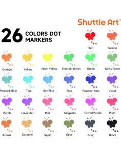 Marcadores de Puntos Shuttle Art 26 Colores No Tóxicos 2