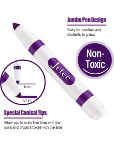 Marcadores Lavables Janlaugh 36 Pcs Punta Cónica Morados 2