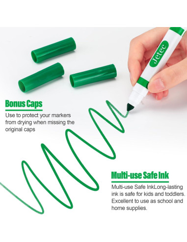 Marcadores Lavables Janlaugh 36 Pcs Verdes para Niños