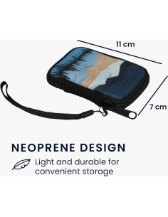 Funda de Neopreno kwmobile para Auriculares In-Ear - Lago Nocturno 2