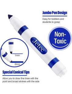 Marcadores Lavables Janlaugh 36 Pcs Punta Cónica Azul 2