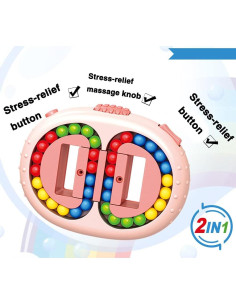 Cubo Mágico Rotatorio ODIKASO Antiestrés 12x9x2.8cm Rosa 2