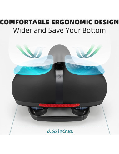 Asiento de Bicicleta ROCKBROS Gel Ancho Impermeable Unisex