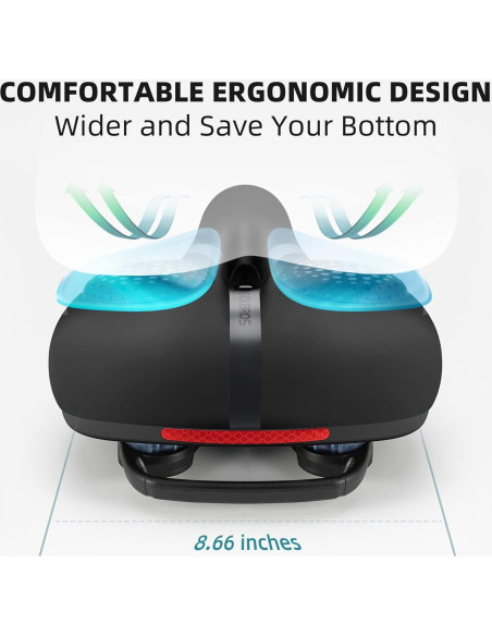 Asiento de Bicicleta ROCKBROS Gel Ancho Impermeable Unisex