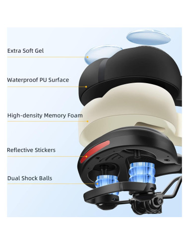 Asiento de Bicicleta ROCKBROS Gel Ancho Impermeable Unisex