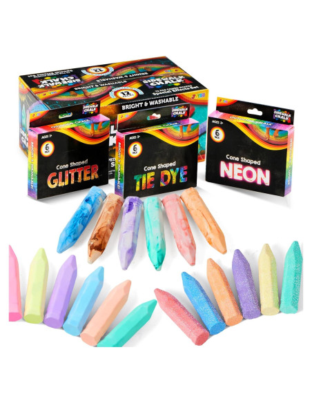 Juego de Tizas Lavables JOYIN 72 Piezas 18 Colores