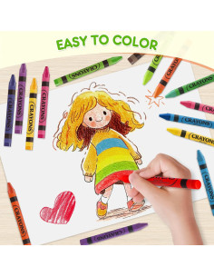 Crayones a Granel Toidgy 24 Colores No Tóxicos para Niños 2