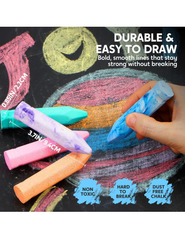 Juego de Tizas Lavables JOYIN 72 Piezas 18 Colores