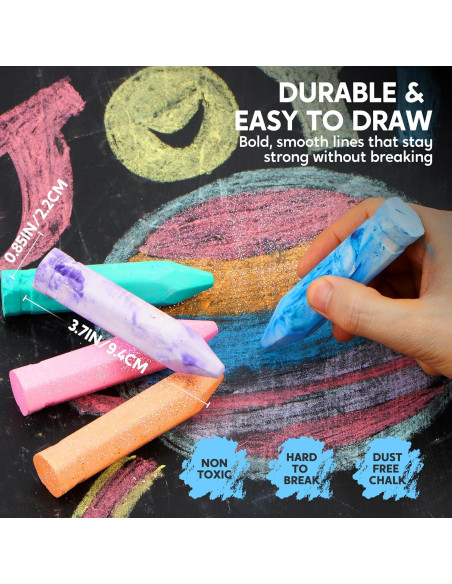 Juego de Tizas Lavables JOYIN 72 Piezas 18 Colores