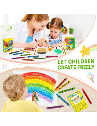 Crayones a Granel Toidgy 24 Colores No Tóxicos para Niños