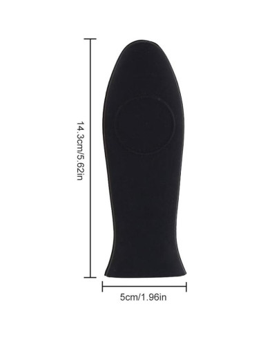 Cubierta de Mango Caliente de Silicona Yuyeran - 2 Piezas Negra