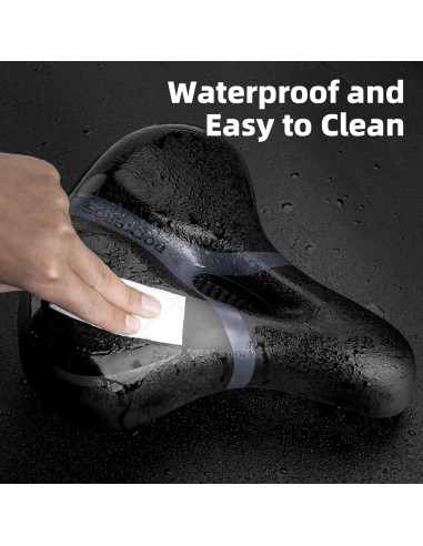 Asiento de Bicicleta ROCKBROS Gel Ancho Impermeable Unisex