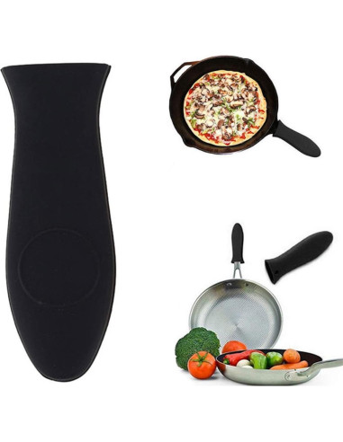 Cubierta de Mango Caliente de Silicona Yuyeran - 2 Piezas Negra