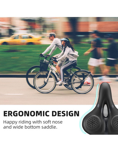 Asiento de Bicicleta ROCKBROS Gel Ancho Impermeable Unisex