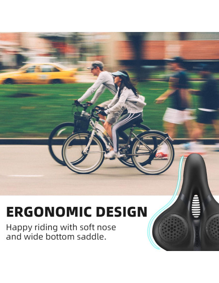 Asiento de Bicicleta ROCKBROS Gel Ancho Impermeable Unisex