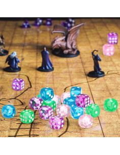 144 Dados de 12mm Foilswirl en 4 Colores con Caja 2