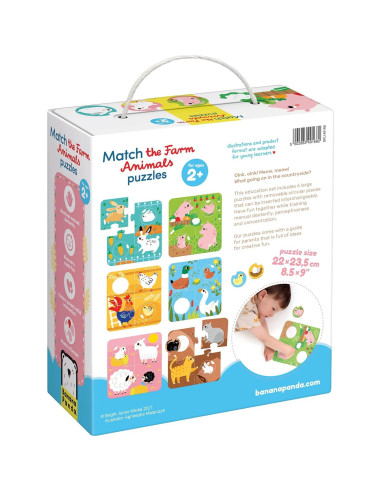 Rompecabezas de Animales de Granja Banana Panda 6 Piezas