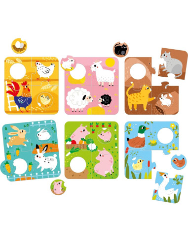 Rompecabezas de Animales de Granja Banana Panda 6 Piezas