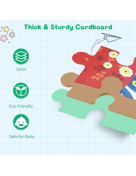 Rompecabezas de Madera Dinosaurios FLYINGSEEDS 6 Piezas