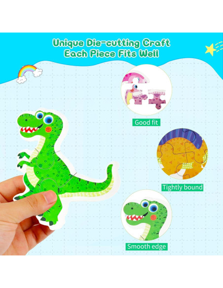 Rompecabezas de Madera Dinosaurios FLYINGSEEDS 6 Piezas