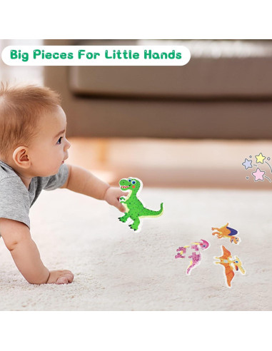 Rompecabezas de Madera Dinosaurios FLYINGSEEDS 6 Piezas