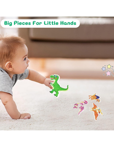 Rompecabezas de Madera Dinosaurios FLYINGSEEDS 6 Piezas