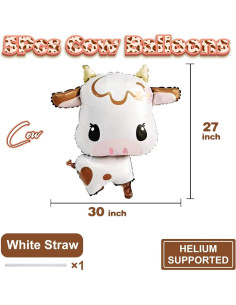 5 Piezas Globos de Vaca Mylar 76 cm para Fiesta de Bebé 2