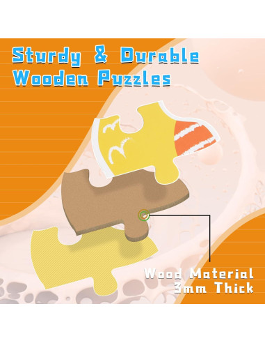 Rompecabezas de Madera FLYINGSEEDS Animales Marinos 6 Piezas