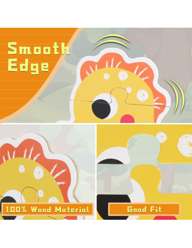 Rompecabezas de Madera FLYINGSEEDS Animales Marinos 6 Piezas