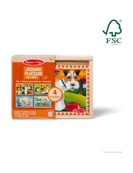 Rompecabezas de Madera Melissa & Doug 4 en 1 Mascotas 48 Piezas