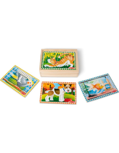 Rompecabezas de Madera Melissa & Doug 4 en 1 Mascotas 48 Piezas