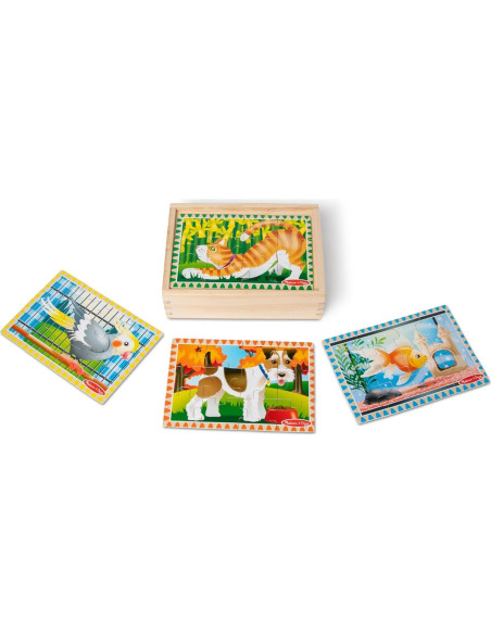 Rompecabezas de Madera Melissa & Doug 4 en 1 Mascotas 48 Piezas