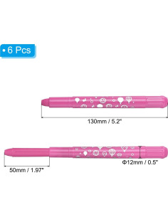 Crayones Acuarelables PATIKIL 6Pcs Rosa Lavables 2