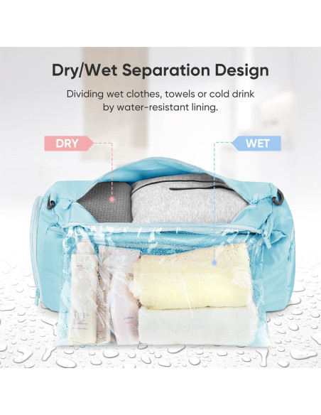 Bolsa de Deporte BALEINE Mediana Azul Impermeable 26.5L