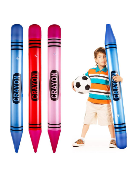 Raiten 3 Crayones Inflables Jumbo 104.9 cm Decoración Fiesta