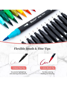 Marcadores Duales Aen Art 36 Colores Punta Fina y Pincel 2