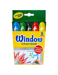Crayones Lavables para Ventanas Crayola, 5 Colores