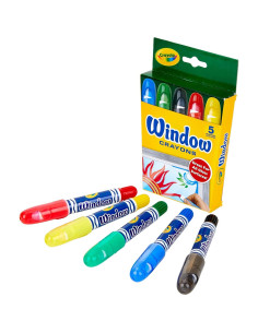 Crayones Lavables para Ventanas Crayola, 5 Colores 2