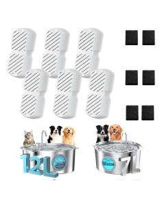 Filtros de Agua para Perros GROOKPET - 12 Piezas con Esponjas