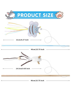 NOWFRESH Juego de Varitas Interactivas para Gatos 2 PCS 2