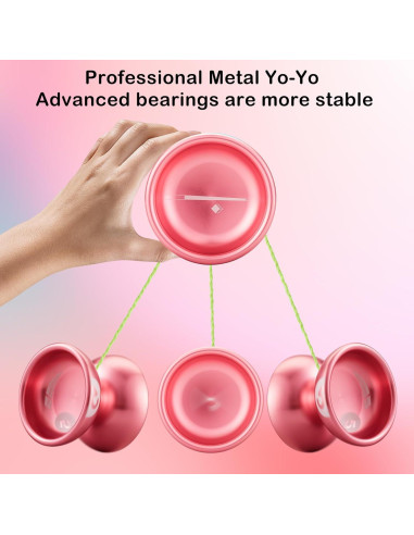 Yoyo Profesional WATIEOBOO Metálico 65.4g para Niños y Adultos