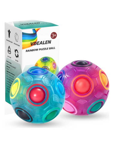 Bola de Rompecabezas Mágica Vdealen 7 cm Arcoíris - 2 Piezas